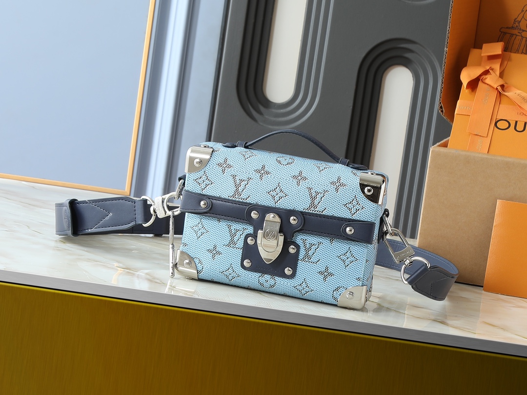 Louis Vuitton LV Classic Top Handle Bag Monogram Enpreinte Model M46390 LV Logo Detail Travel Ready High-End Fashion